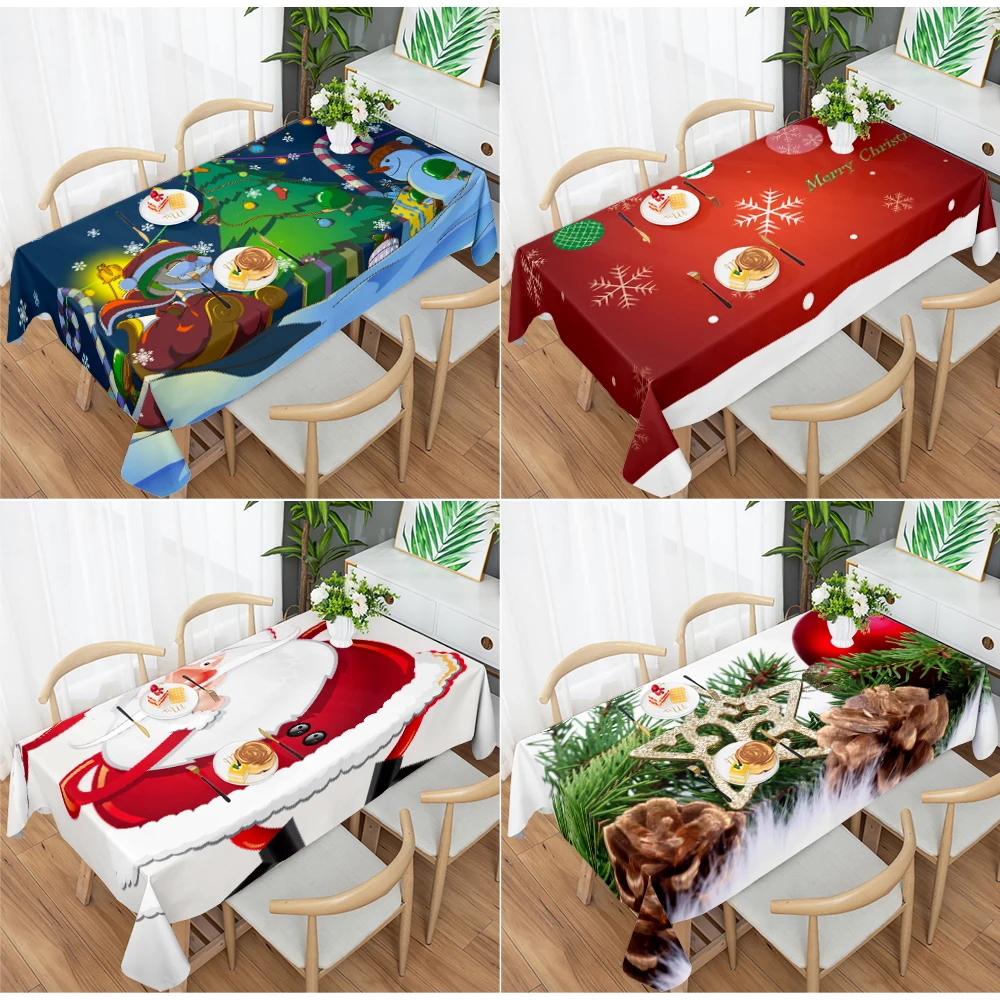 

Christmas Tablecloths Snowman Rectangular Tablecloths Christmas Tablecloths Dining Tables Antifouling Decorative Tablecloths