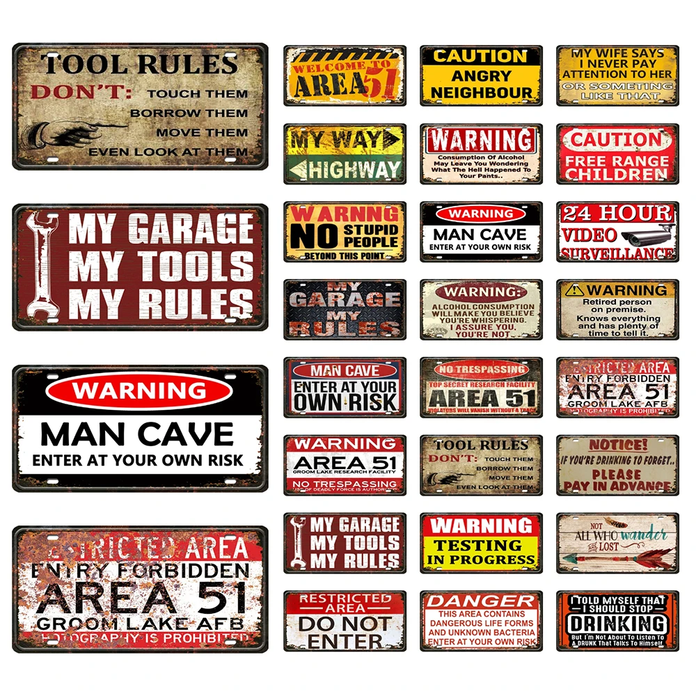 [Mike86] Φ Добро пожаловать в зону 51 мой фотография, оловянный плакат, металлический знак, украшение, фотообои 15*30 см, домашний декор