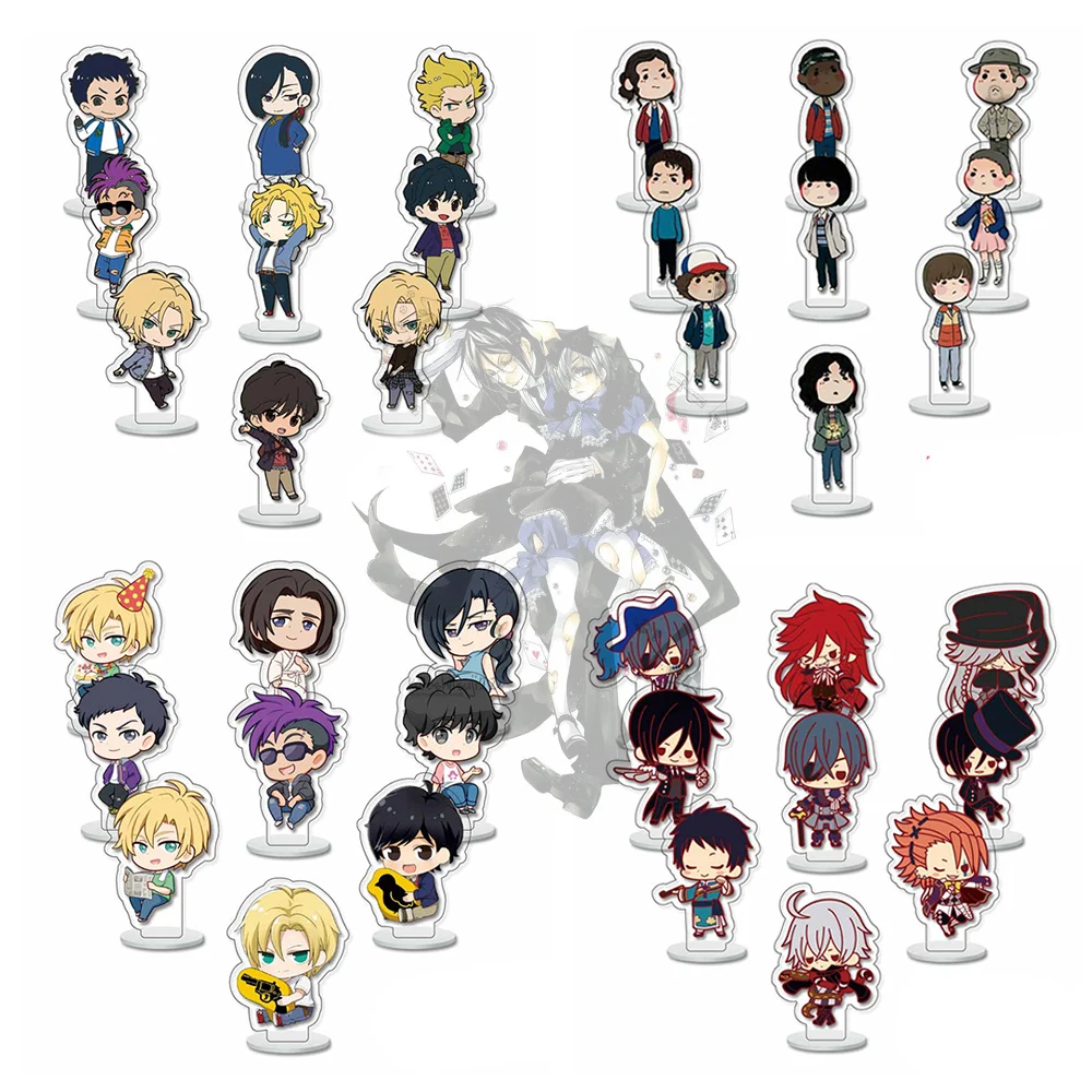 

9Pcs New Anime Figure Acrylic Stands Sets Stranger Things Black Butler BANANA FISH Model Action Plate Toys For Cartoon Fans Gift