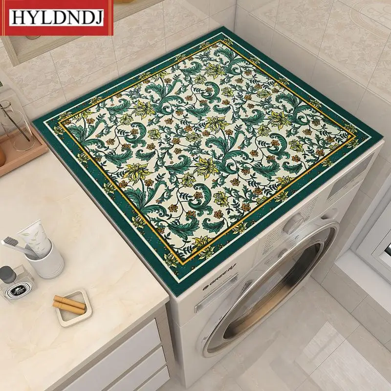 

Kitchen Washing Machine Dust Pad Microwave Oven Kitchen Rug Absorbent Drain Pad Retro Printed Drainer Non-Slip Drying Mat