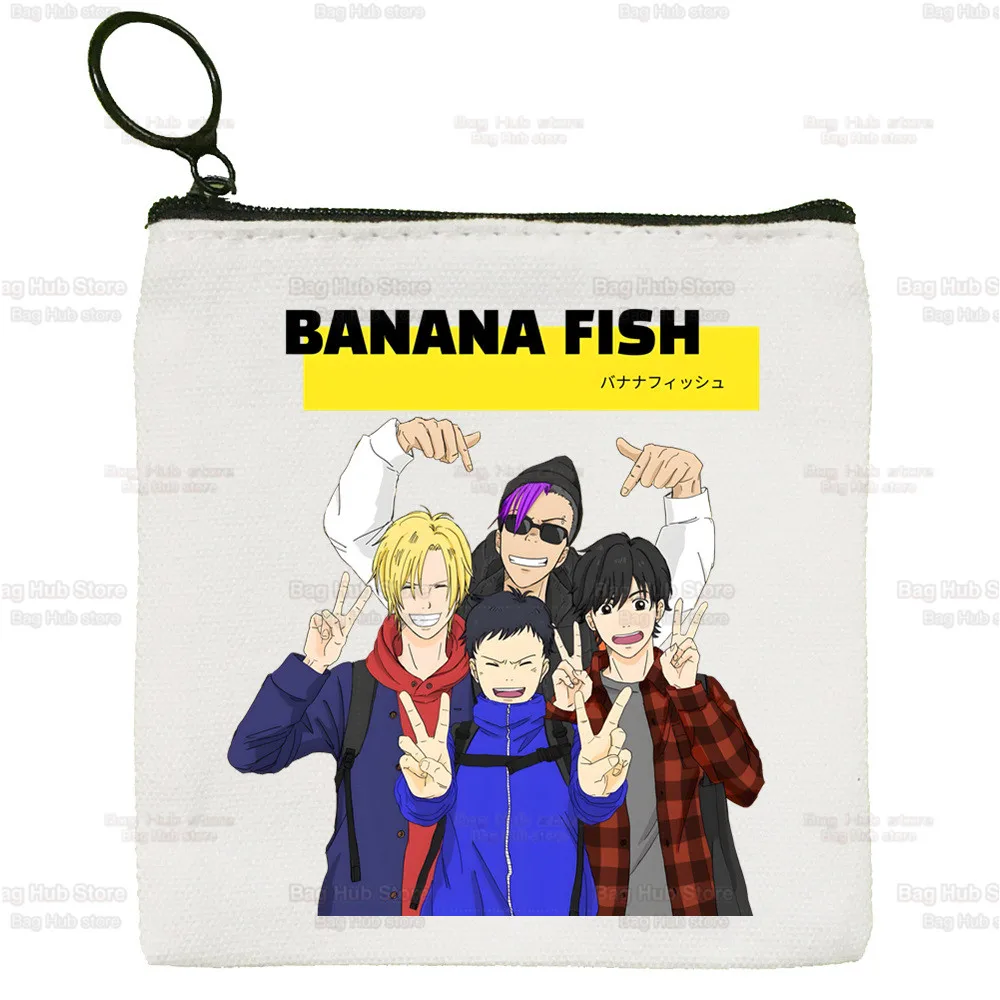 Banana Fish Simple Coin Purse Female Student Canvas Cute BANANA FISH Okumura Cartoon Lynx Key Bag Mini Clutch Small Purse