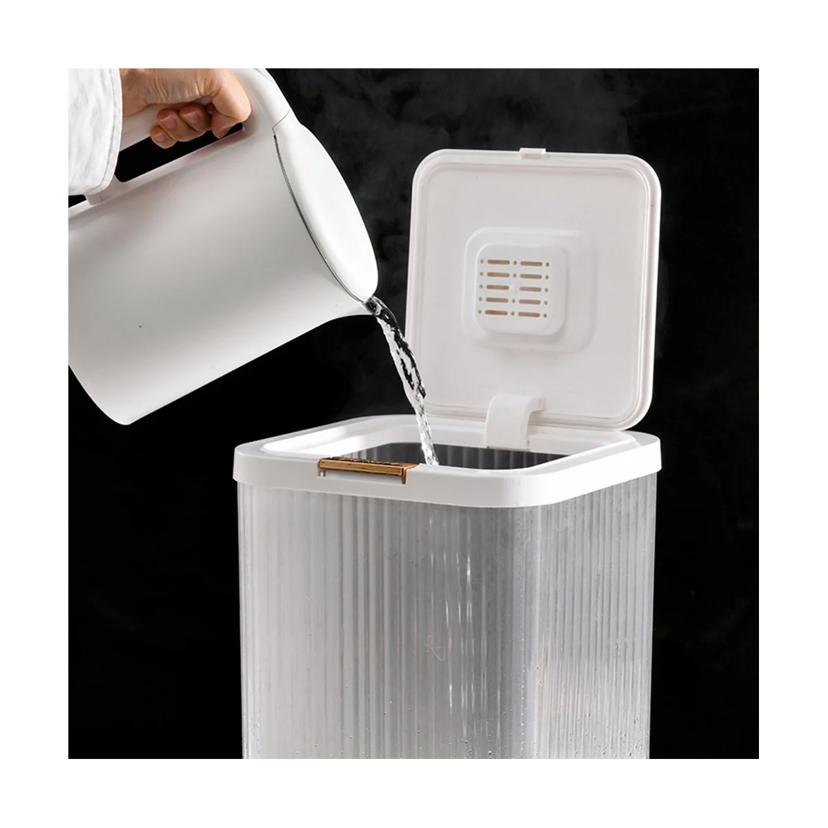 

Capacity Box Food Organizer Container Airtight Transparent Grains Flours Rice Storage Bin 12L