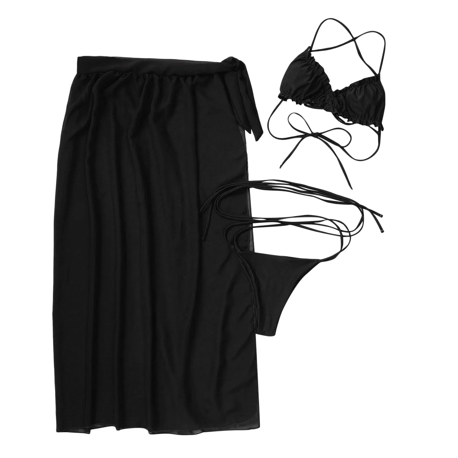 

Bikini Swimsuit Swimwear Adjustable Women Swimsuit Side Bandage Beachwear Tie Up Bandeau Push Floral Swimwears crochet bikini