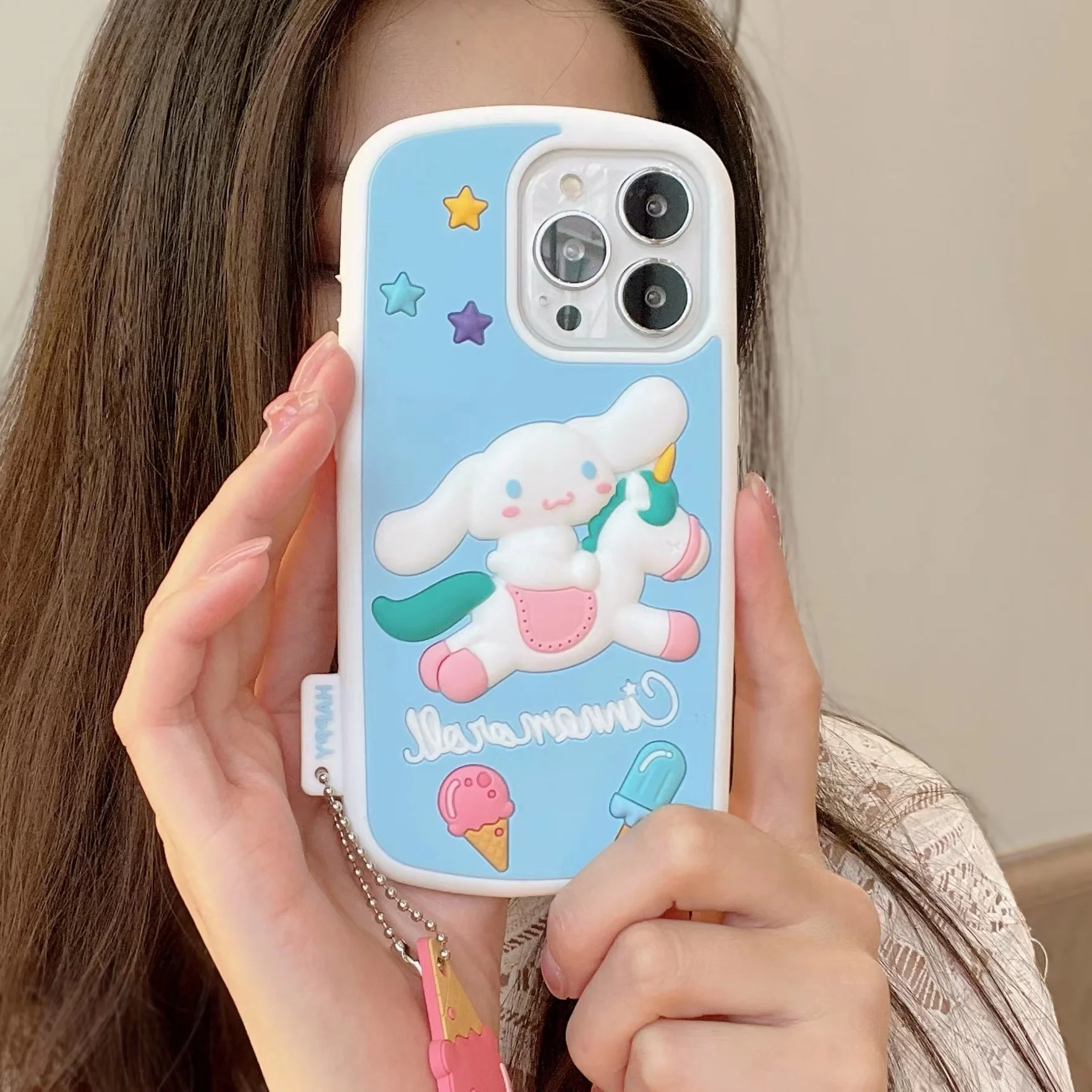 

Korean Cute Cartoon Animal Unicorn Dog 3D Phone Case For iPhone 11 12 13 Pro Xs Max Xr X 7 8 Puls SE 2 Soft Silicone Cover