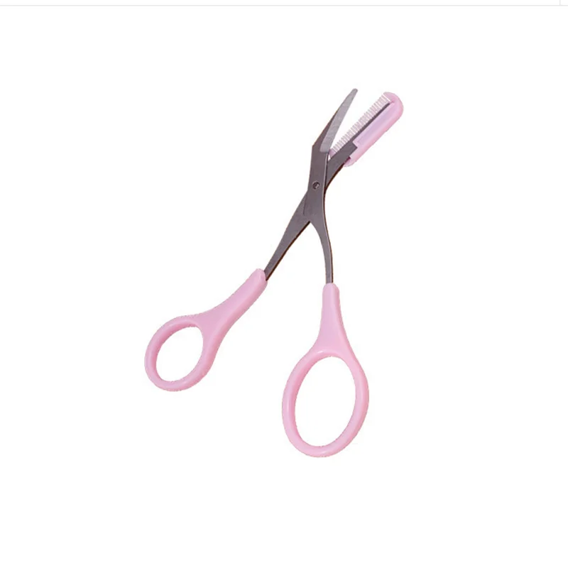 

Makeup Pink Eyebrow Trimmer Scissors With Comb Hair Removal Shears Comb Grooming Cosmetic Tool Eyelash Combing Accessories