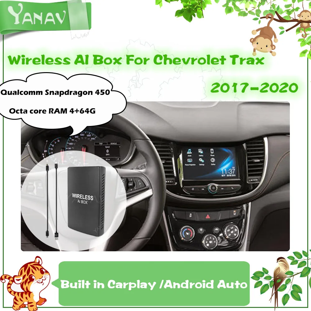 

Qualcomm 450 Android Wireless AI Box For Chevrolet Trax 2017-2020 Car Smart Box Plug and Play Video Google with Wireless Carplay