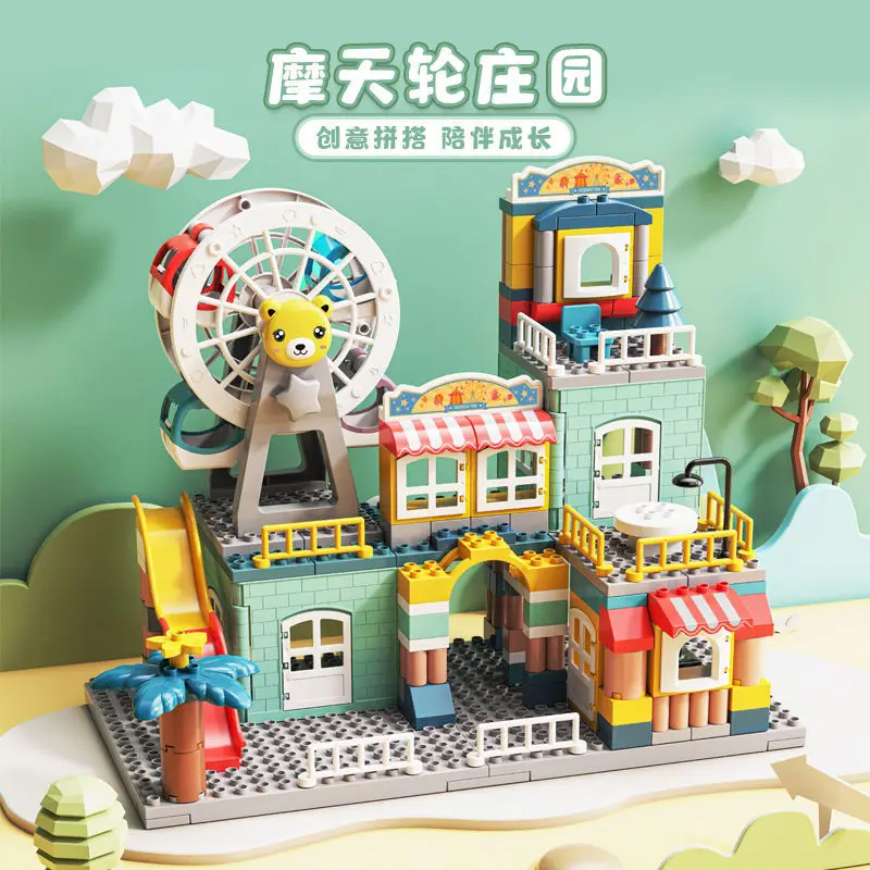 

NEW Friends Playground Marble Path Race Run City Creator Ferris Wheel Building Blocks Bricks Toys For Children Gifts