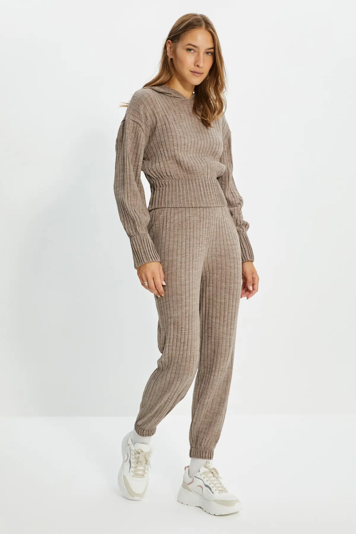 

Hooded Knitwear bottom-top suit TWOAW22AU0044