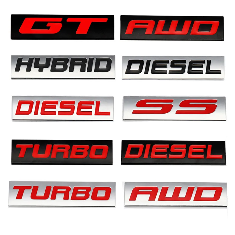 Автомобильная наклейка GT AWD Hybrid Diesel SS Turbo логотип эмблема значок для Audi Volvo Mazda