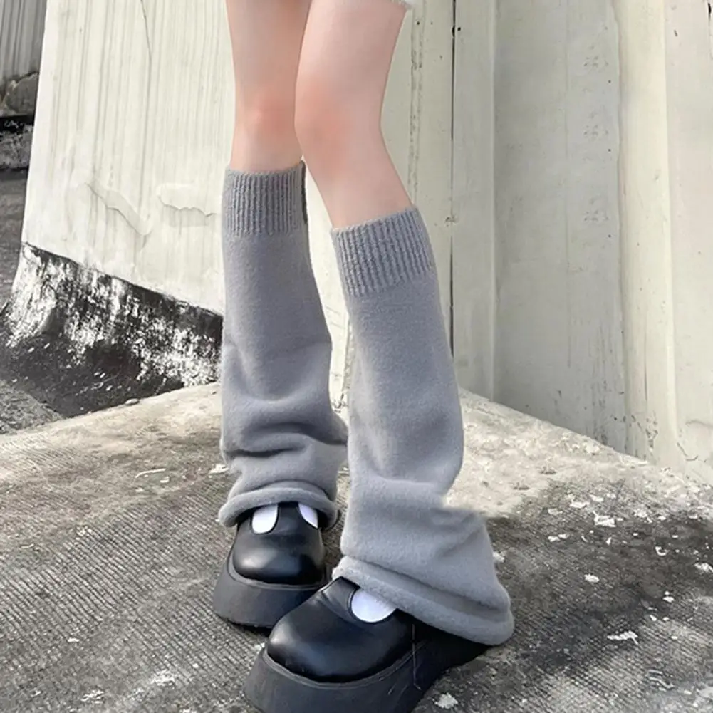 

1 Pair Casual Leg Warmers Solid Color Boot Socks Stretchy Cold Winter Women Leg Protectors Cold Resistant