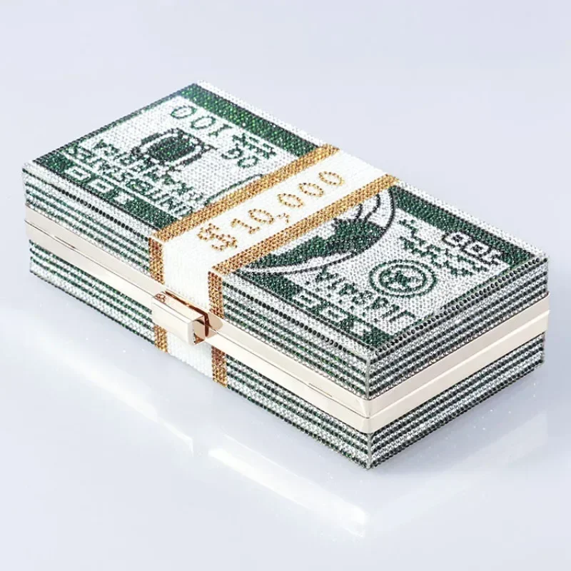 Вечерняя сумка с принтом в долларах женские летние крутые квадратные сумки