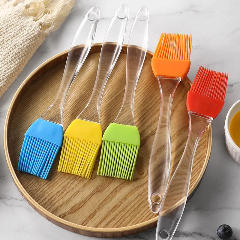 

Transparent Split Silicone Oil Brush Detachable BBQ Brush with Crystal Handle High Temperature Kitchen Baking Accessories