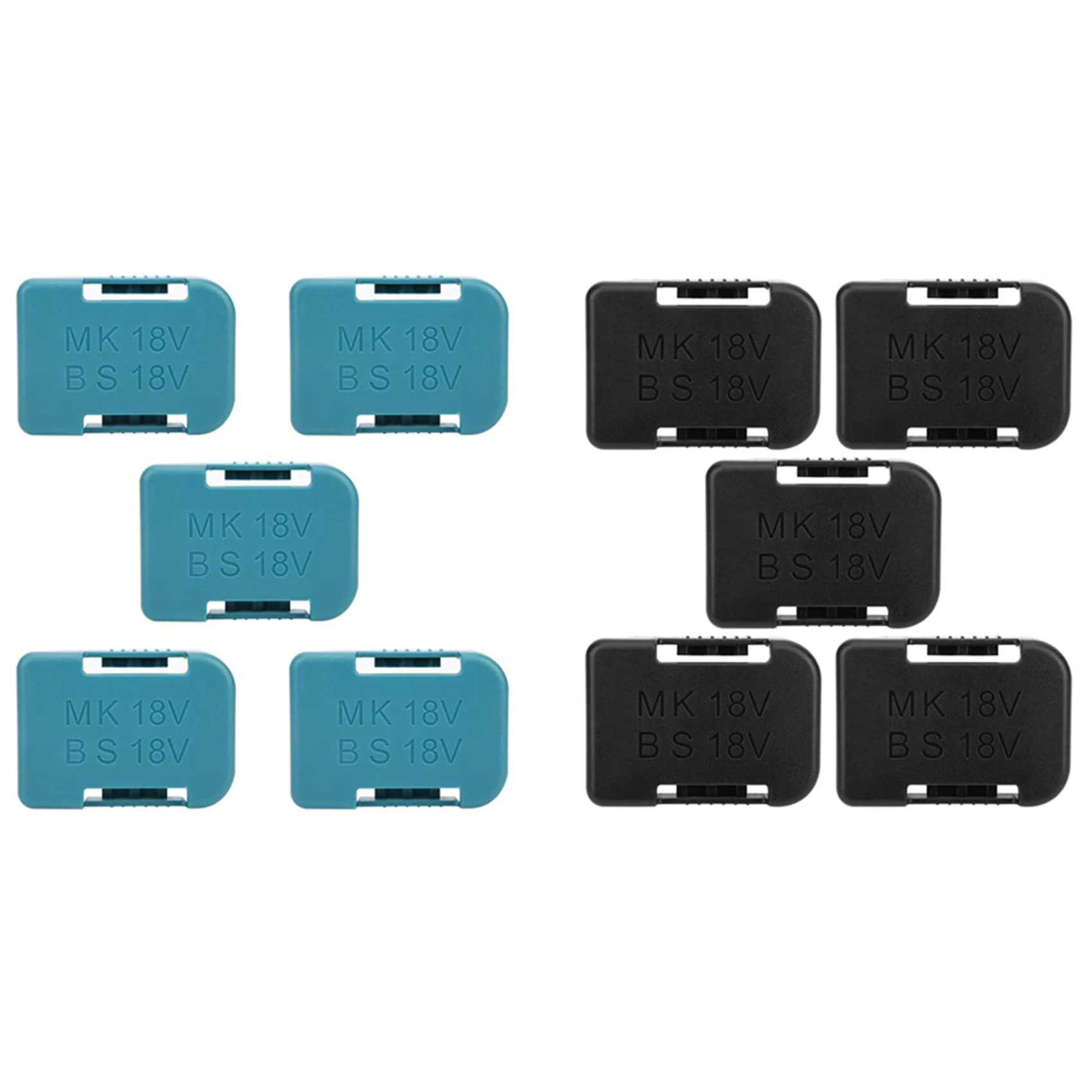 

10Pcs Battery Storage Rack Battery Holder Case for 18V Fixing Devices(Black & Blue)