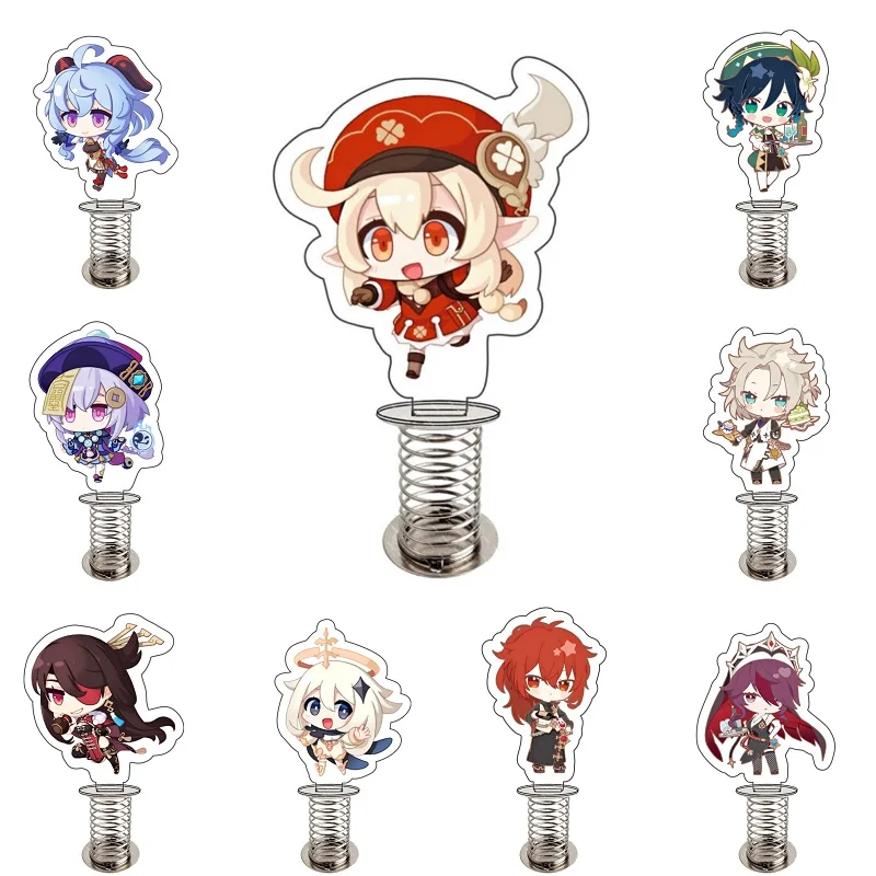 

Hot Game Figure Genshin Impact Double Sided Stand For Fans Spring Shaking Acrylic Toys Model Ornament Decoration