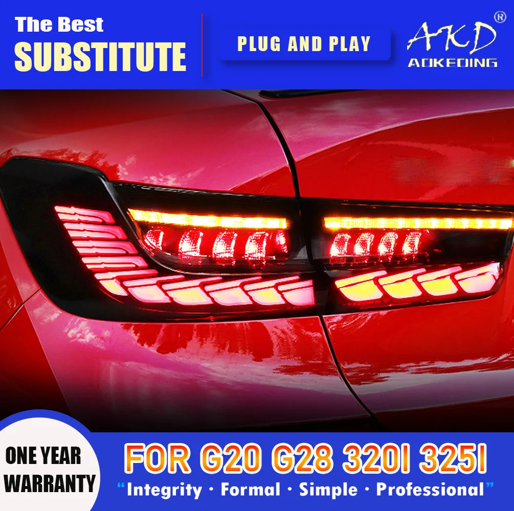 

AKD Tail Lamp for BMW G20 G28 M3 LED Tail Light 2019-2021 325i 320i Rear Fog Brake Turn Signal Automotive Accessories