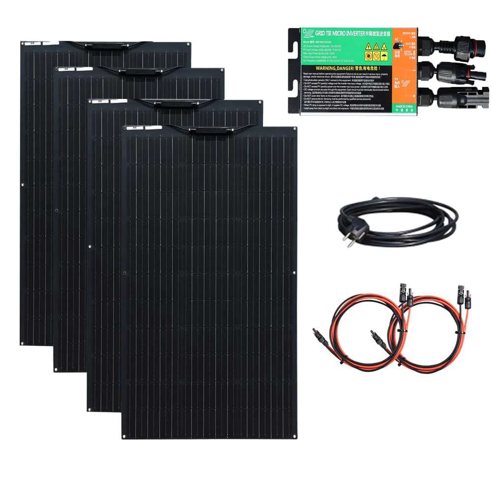 

XINPUGUANG balcony Solar Panel complete kit 600W 400W 200W power plant photovoltaic solar panels + inverter 230V system module