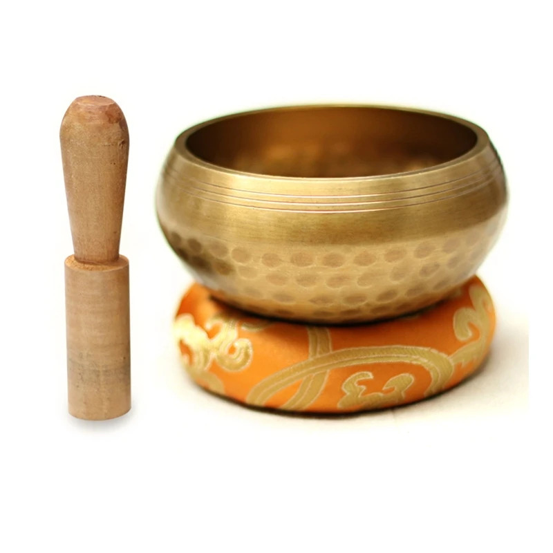 Nepal Tibetan Buddhist Bowl Set Pad Ring Mallet Meditation Singing Bowls Kit for Home Bedroom Temple Yoga Studio Decoration