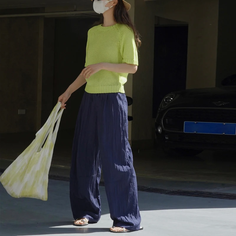 Женские брюки в Корейском стиле Johnature повседневные свободные дышащие Слаксы с