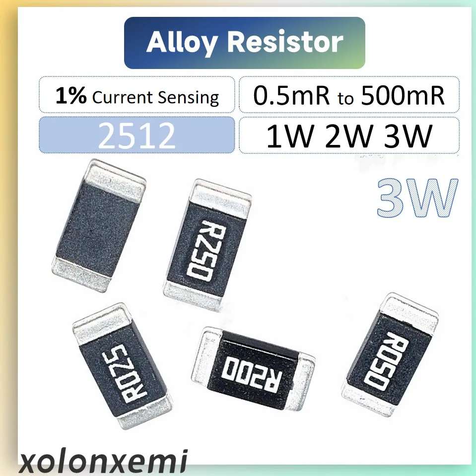 10 шт. 2512 SMD чувствительный резистор из сплава 1% 3 Вт 6432 1mR 2mR 7mR 10mR 15mR 20mR 25mR 50mR 100mR 500mR металлическая фольга