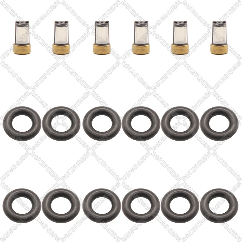 

6 set Fuel Injector Service Repair Kit Filters Orings Seals Grommets for INJ577 For Chevrolet Matiz Spark 2004-2006 96518620