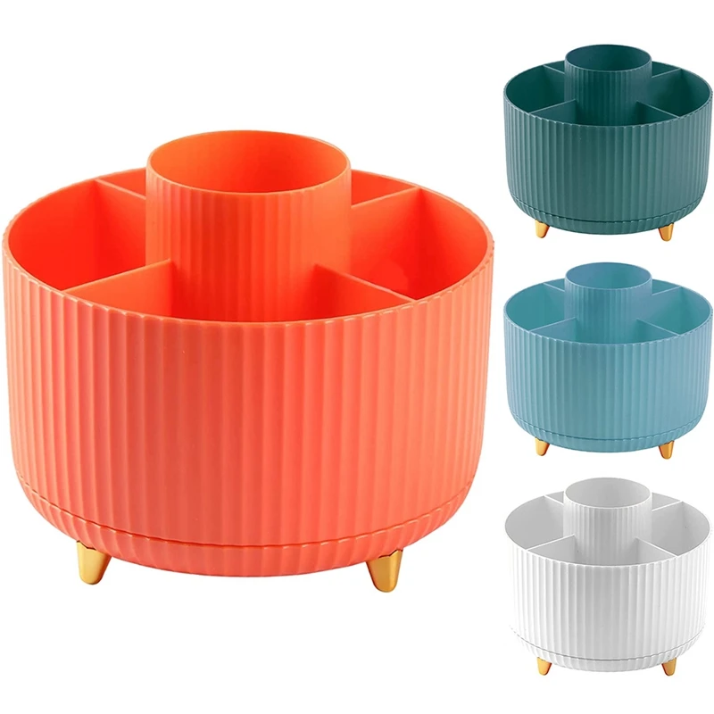 

5 Slots 360°Degree Rotating Organizers For Desk, Cute Pencil Cup Pot For Office, School, Home, Art Supply