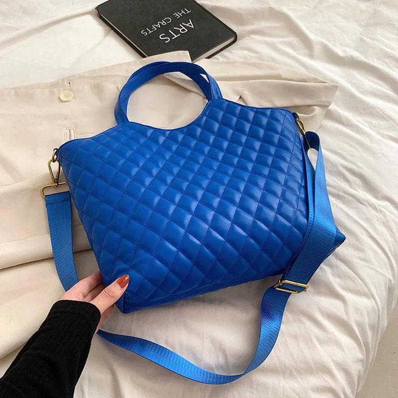 

Модные синие женские сумки Klein из искусственной кожи, Большая вместительная сумка-тоут, винтажная женская сумка через плечо, сумка-мессенджер для покупок