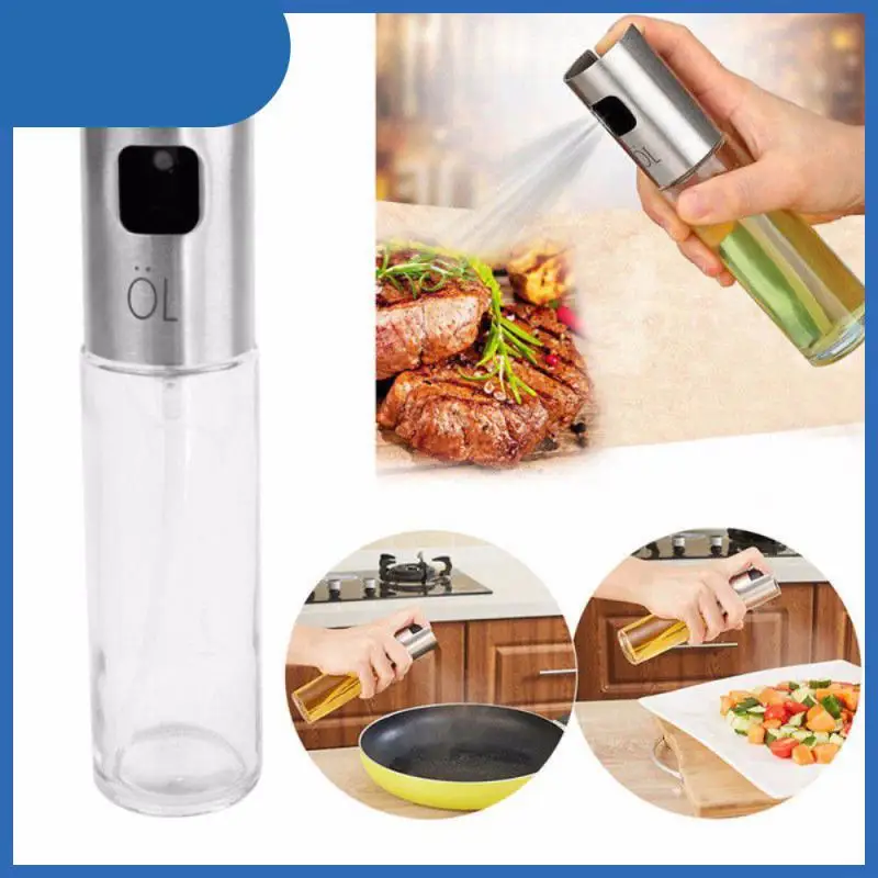 

Kitchen Baking Oil Cook Oil Spray Empty Bottle Vinegar Bottle Oil Dispenser Cooking Tool Salad BBQ Cooking Glass Oil sprayer 1pc