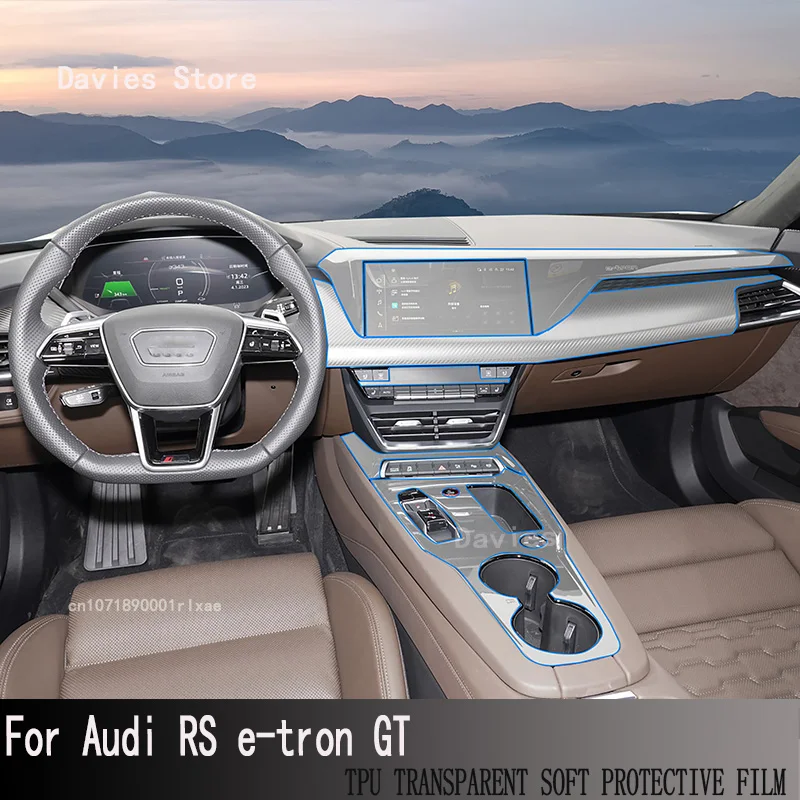 

TPU Car Gear Panel Gps Navigation Screen Instrucment Film Protective For Audi RS E-tron GT(2021-2023)Repair Sticker