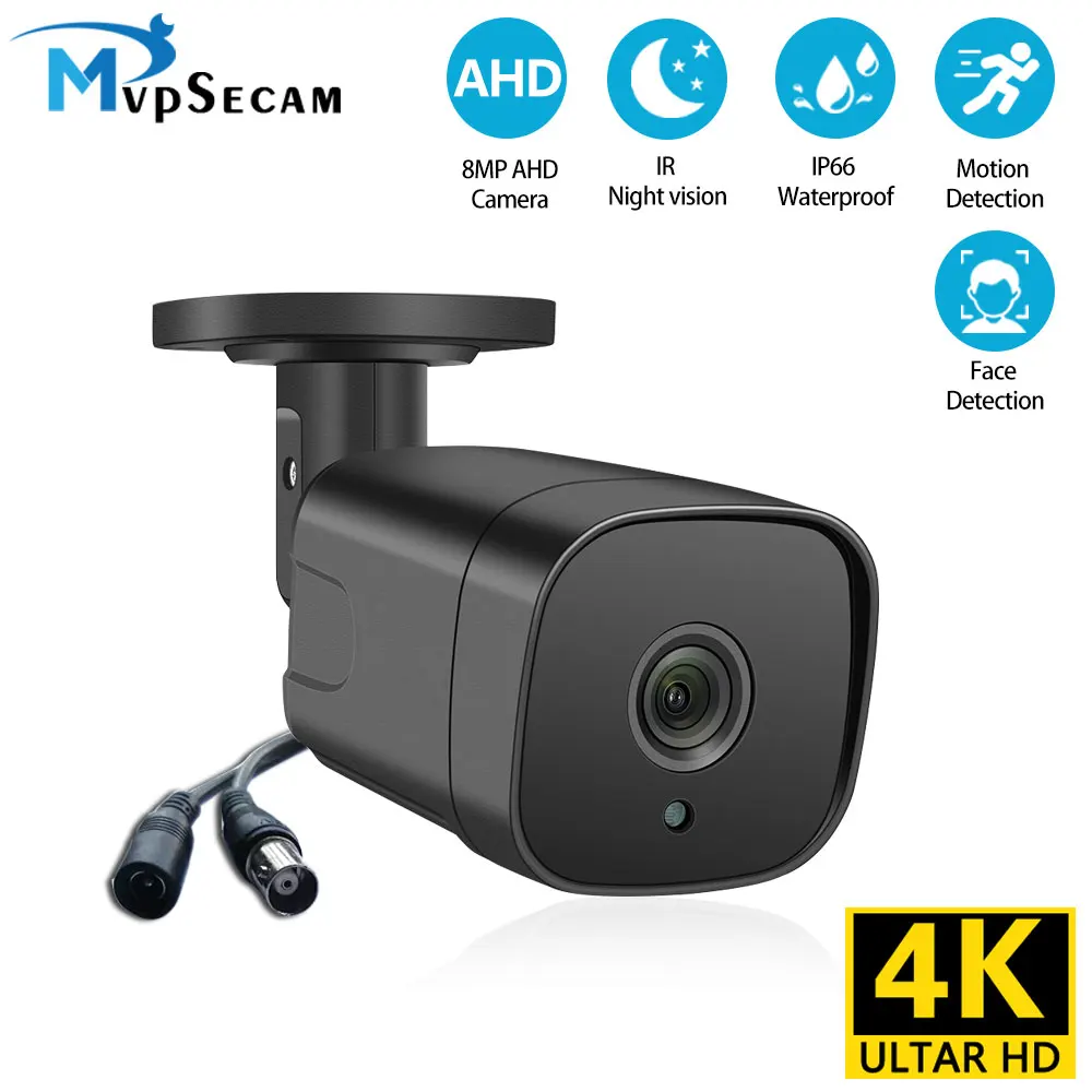

Домашняя цилиндрическая камера с функцией обнаружения лица, 8 Мп, AHD, 4K, ИК, 40 м, ночная камера безопасности, аналоговая BNC, H.265, умный видеорегистратор, камера видеонаблюдения