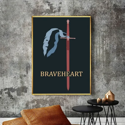 Braveheart Винтаж, классическое кино постер из крафт-бумаги для клуба и бара, искусство, живопись, наклейки для кабинета в спальне