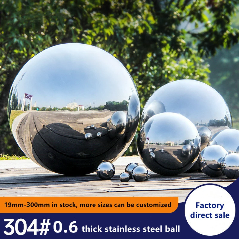 

Diameter 19mm-300mm 304# Material 0.6mm Thickened Stainless Steel Hollow Mirror Garden Decorative Ball Boutique Float Ball