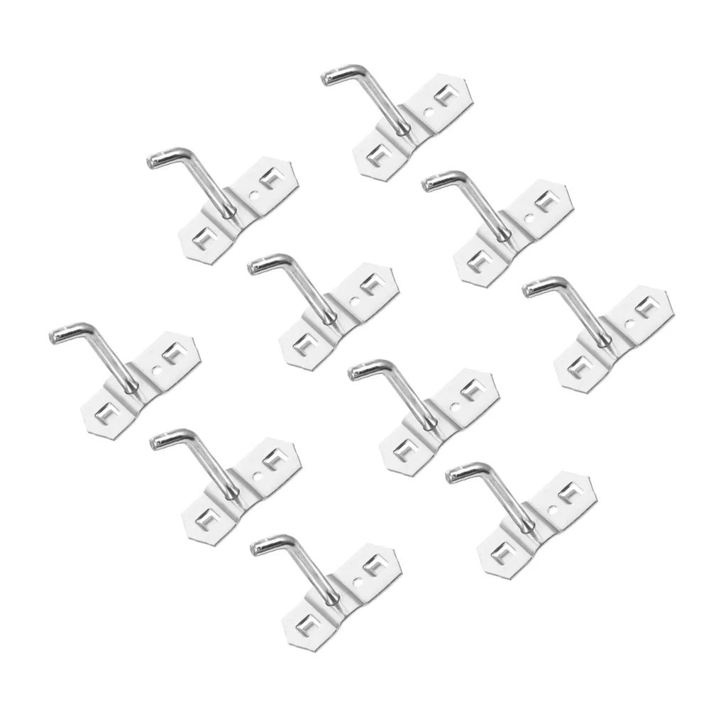 

10 Pcs Stainless Steel Hangers Hole Board Hook Wall Hooks Hard-ware Iron Hanging Hand-ware Accessories Multi-function Office