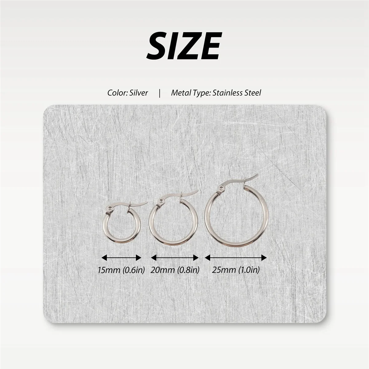 3 пары серег-колец из нержавеющей стали 15 мм 20 25 женские серебряные серьги
