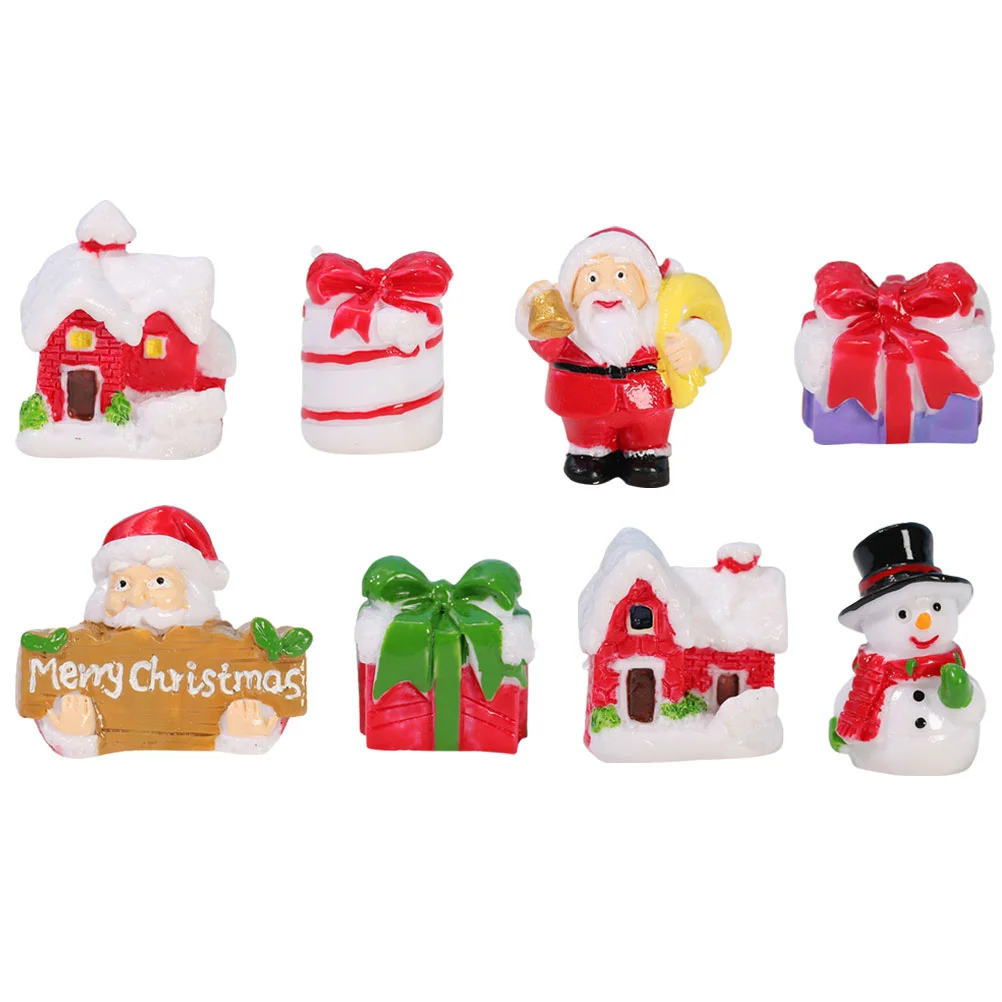 

Christmas Mini Santa Claus Miniature Figurines Ornament Micro Ornaments Figures Landscape Snowman Xmas Statuecrafts Winter Resin