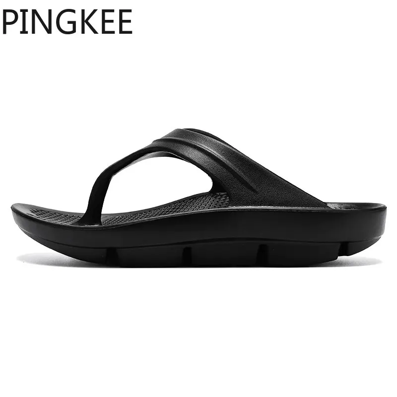 

PINGKEE Orthopedic Summer Beach Sandals Men Shoes Arch Support Lightweight Soft Chic Synthetic Upper Rubber Outsole Flip Flops