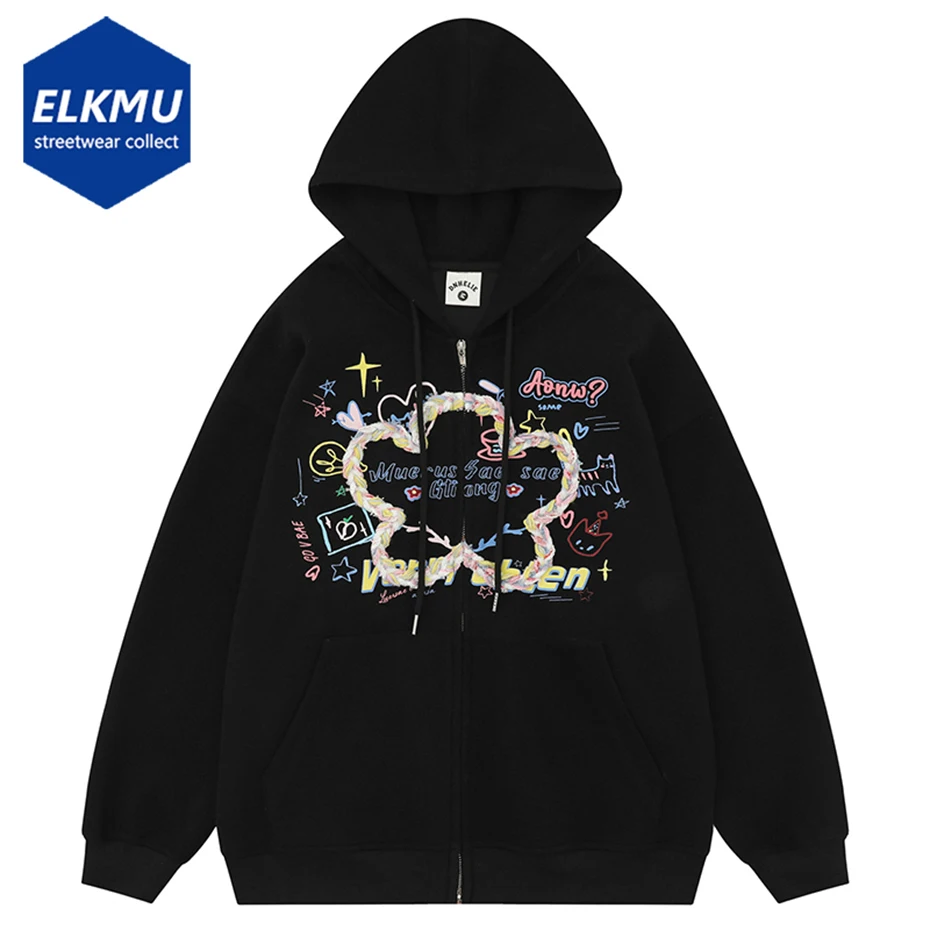 

Men Y2K Hoodies Hip Hop Oversized Sweatshirts 2023 Harajuku Streetwear Fashion Casual Loose Hoodie Weave Flower Graffiti Hoodie