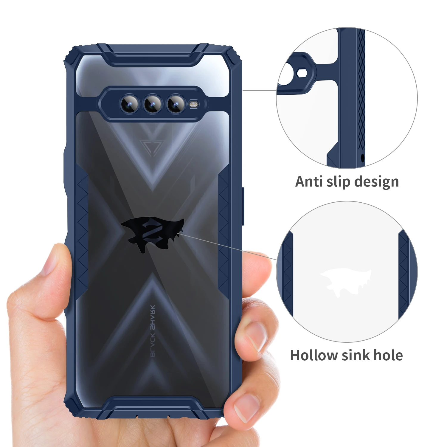 ZSHOW Armor Case for Xiaomi Black Shark 4 4 Pro 5 RS TPU Frame and Clear PC Back Drop Protection Shcokproof