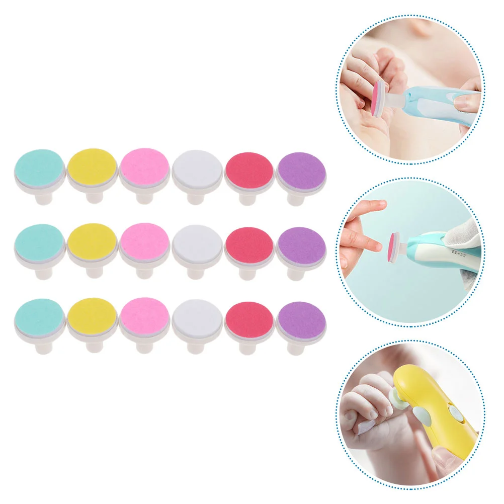 18 Pcs Grinding Head Nail Tools Baby Fingernail Clippers Grinder Infant Sandpaper Trimmer Heads Child Electric File