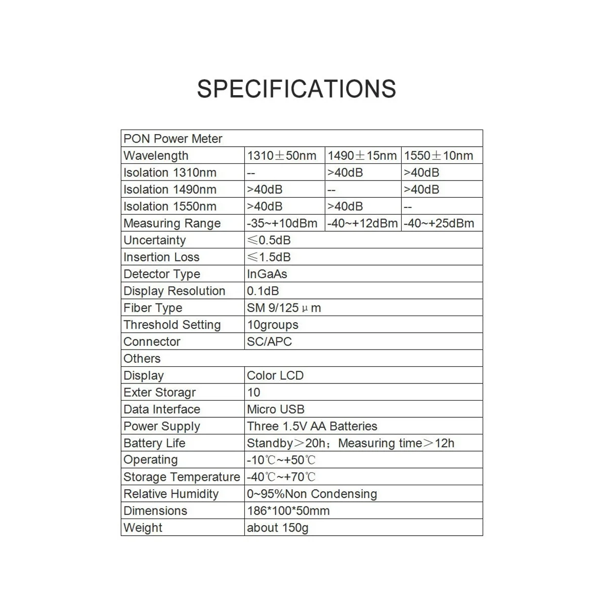 TM581 PON измеритель мощности SC/APC тестер оптического волокна ONT/OLT 1310 нм/1490 нм/1550 нм