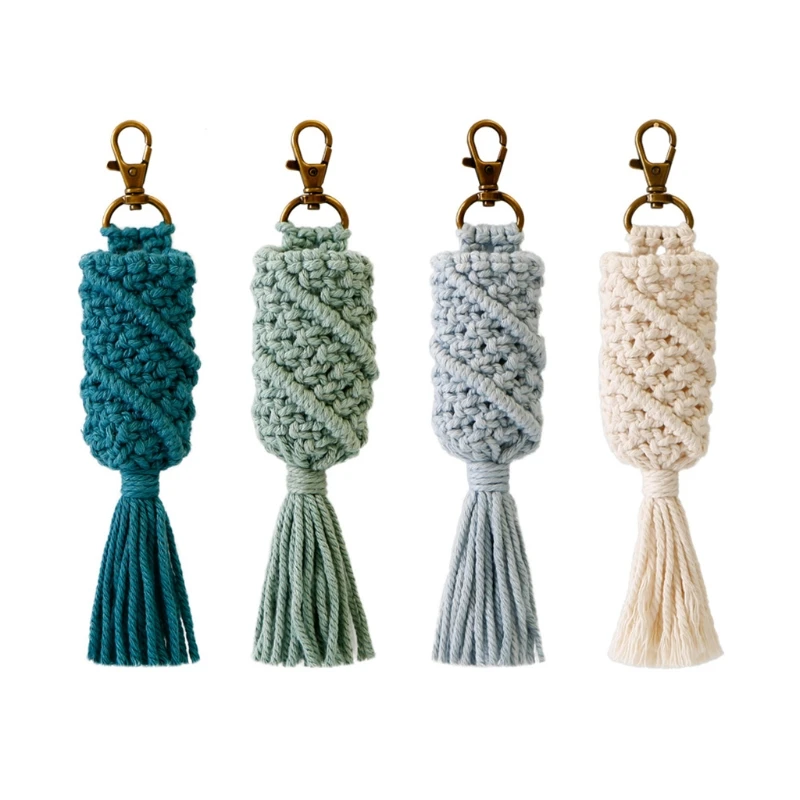 

Travel Bottle Rope Knotted Net Bag for Liquid Storage Clip On Backpack Bottle