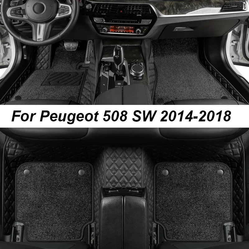 

Custom Luxury Floor Mats For Peugeot 508 SW 2014-2018 NO Wrinkles Car Mats Accessories Interior Replacement Parts Full Set