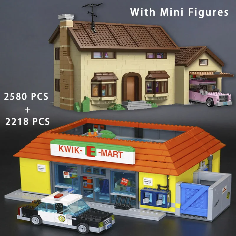 

Compatible 71006 71016 The Supermarket House And Kwik E Mart Building Blocks Bricks City Convenience Store Christmas Toy Gift