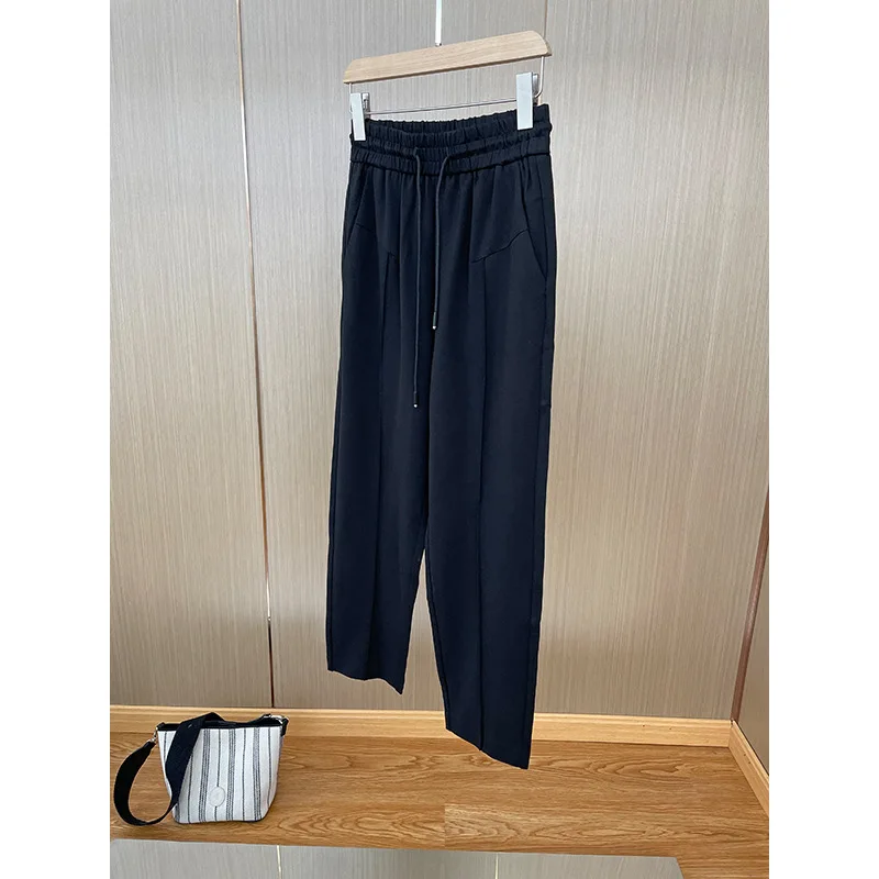 2023 Spring and Summer New Women Comfortable Drawstring Elastic Waist Straight Pants