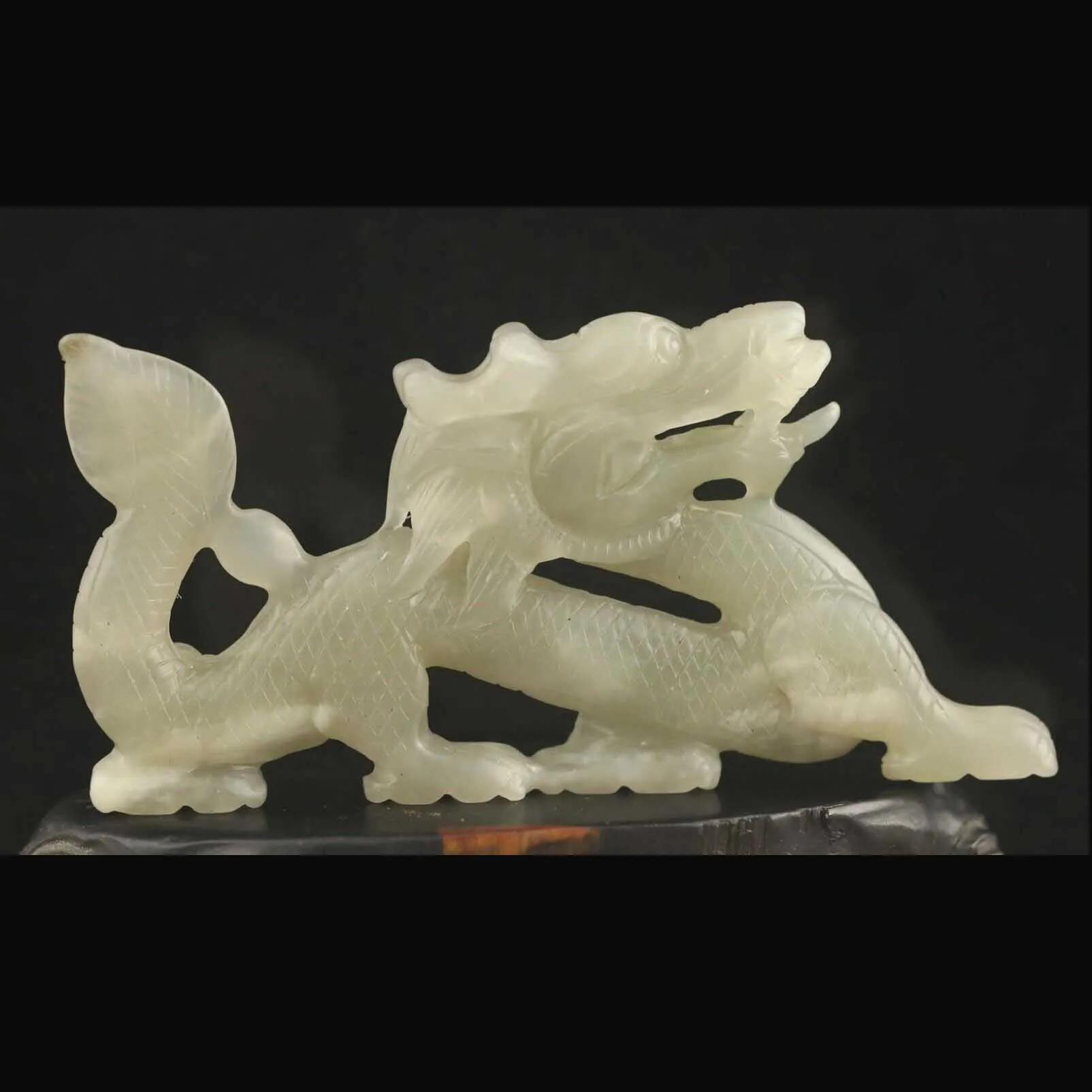 

Старый китайский натуральный Дракон hetian Jade статуя вырезанная вручную dragon #28