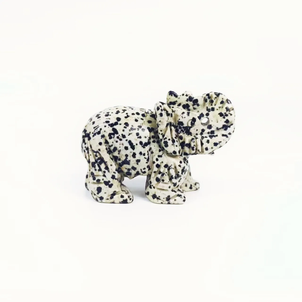 

Статуэтка слона из натурального кристалла, 1 шт., 3-дюймовая далматинская яшма, статуэтка с животными, резьба, ремесла, рейки Energy камень домаш...