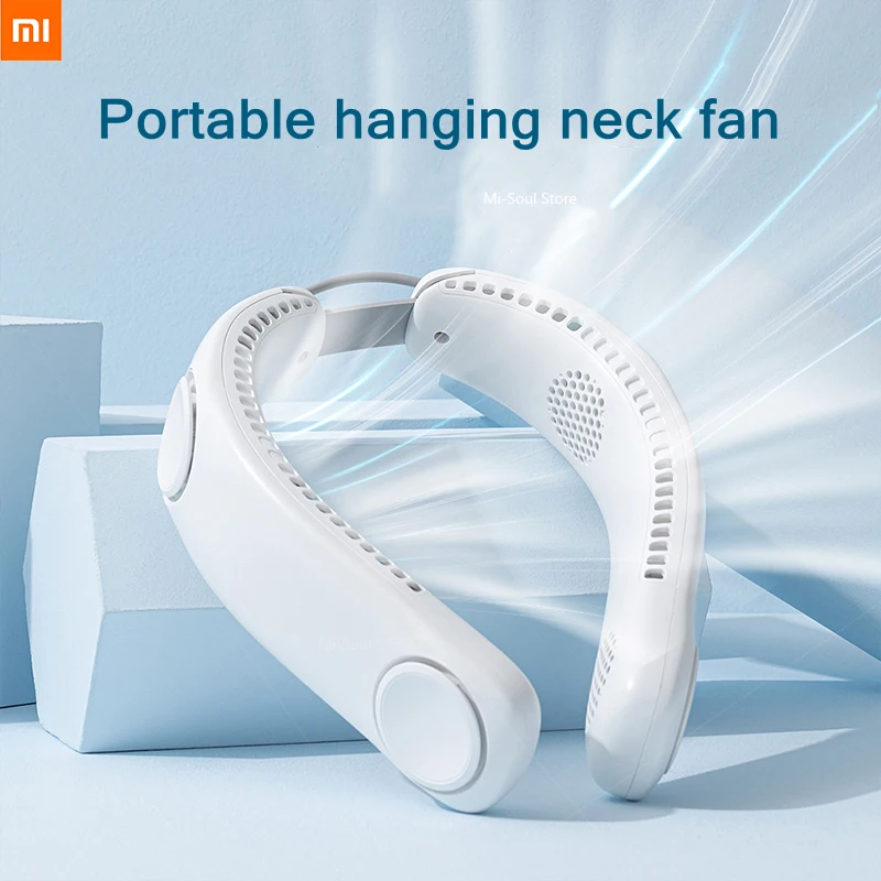 

4000mAh Portable Mini Hanging Neck Fan Leafless Fan USB Charging Air Cooler Foldable Handheld 3-gear Ventilador for Outdoor Mute