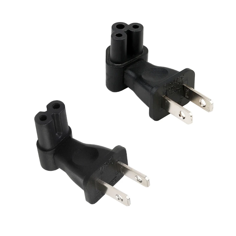 

2 Terminals Socket Adapter 1-15P to IEC320 C7/C5 AC-Power Supply Plug Adapter