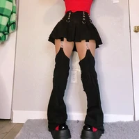 dark academia pleated skirts with trouser legs gothic solid high waisted a line mini skirts preppy style goth streetwear fashion