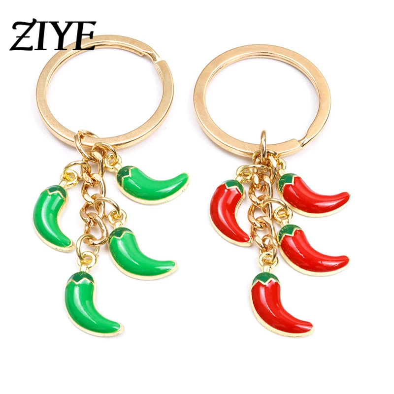 

Funny Chili Enamel Charms Keychain for Women Cute Alloys Pendant Key Chain Bag Accessories Jewelry Keyrings Sweet Gift Wholesale