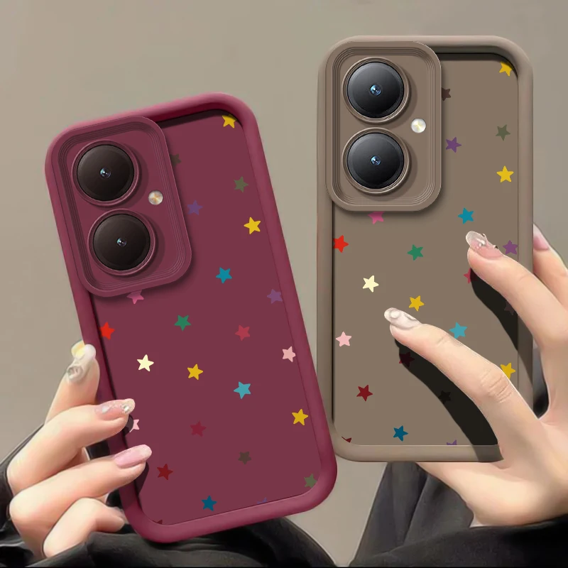Фото Чехол для телефона с цветным принтом звезд для Vivo Y31d Y31 2021 Y30 Y29 Y28 Y27 Y22S Y21T Y38 Y36 Y35 Y33S Y33T, противоударный матовый чехол №1